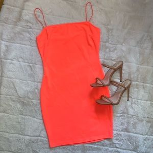 Neon coral tank dress